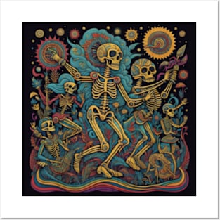 Dancing skeletons series Posters and Art